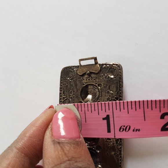 1980s Vintage Bronze Metal Skinny Belt Size 25" Bronze Gold Elegant Belt - Picture 8 of 10